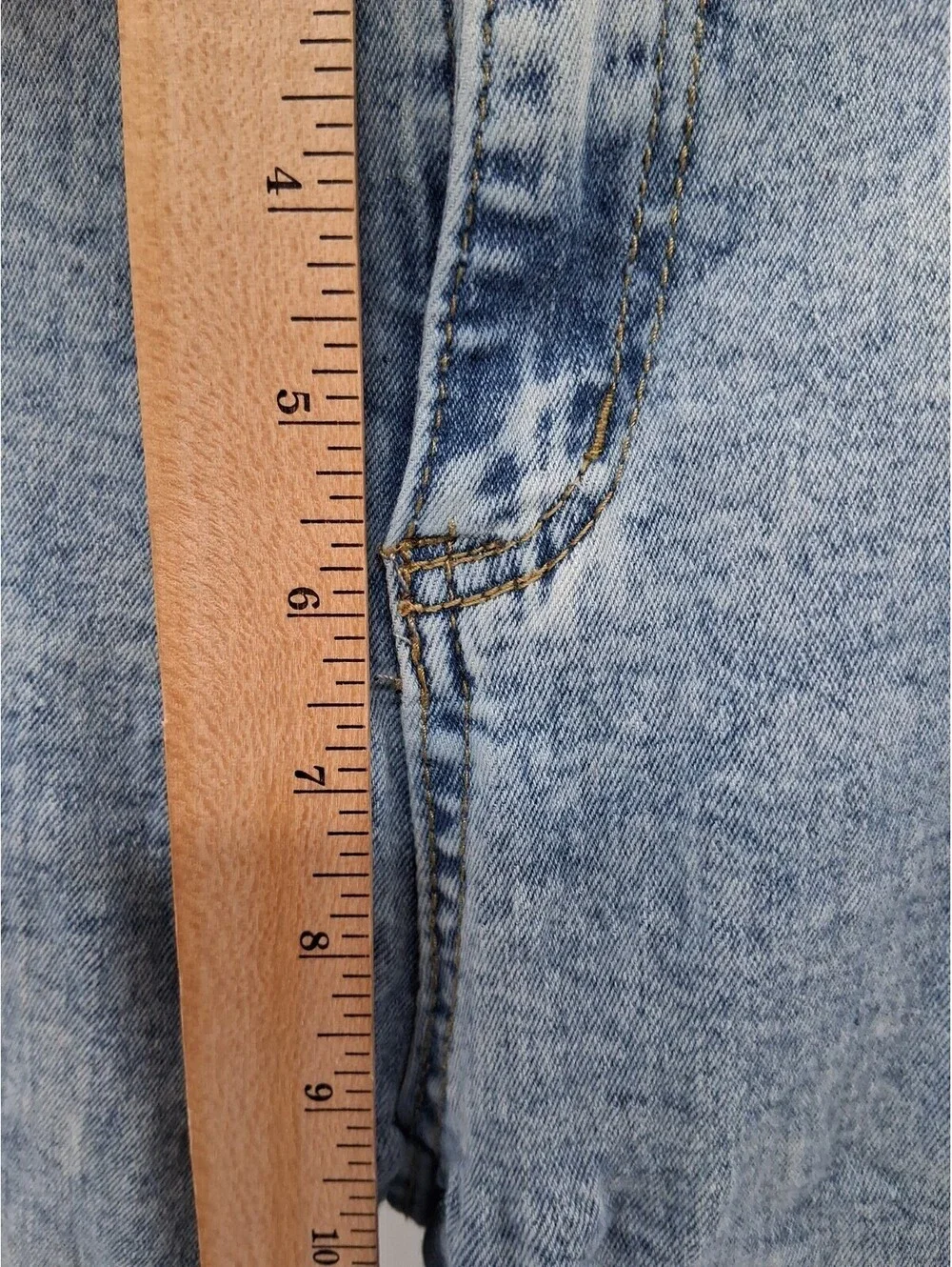 Your Cute Jeans Women 7 Light Blue Denim Acid Wash Mid Rise Stretch Cargo Casual